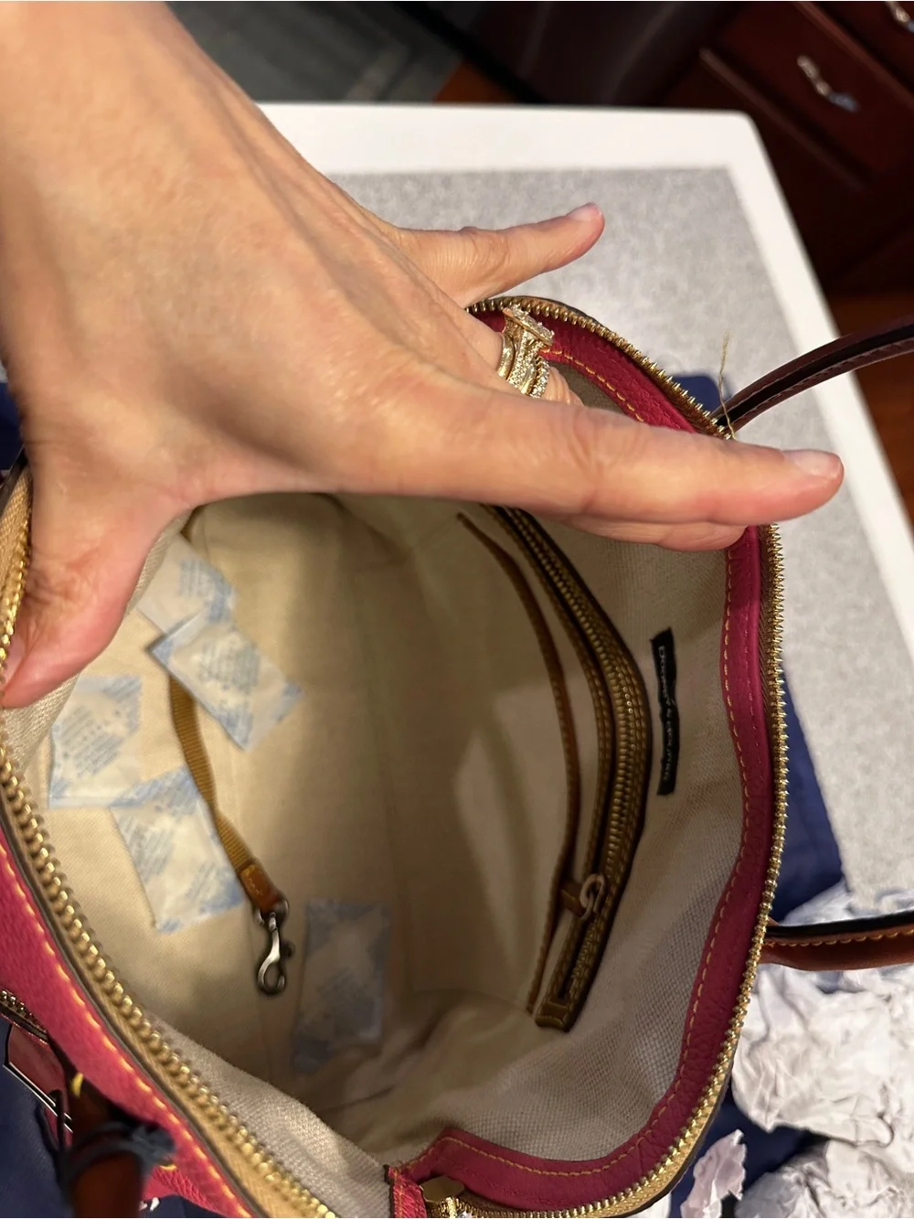 Price firm!!! Dooney & Bourke Pink Pebble Leather Satchel with Matching Wallet
